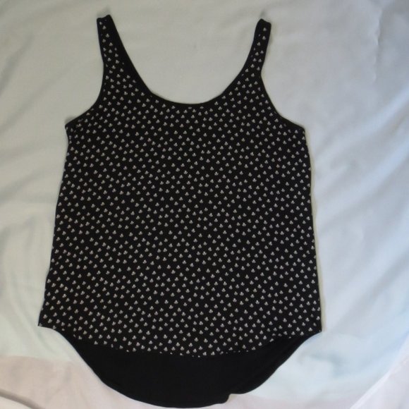 4/$14 LOFT womens WHITE tank SHIRT top SUPER SOFT dressy CASUAL black SIZE LARGE - Picture 1 of 6